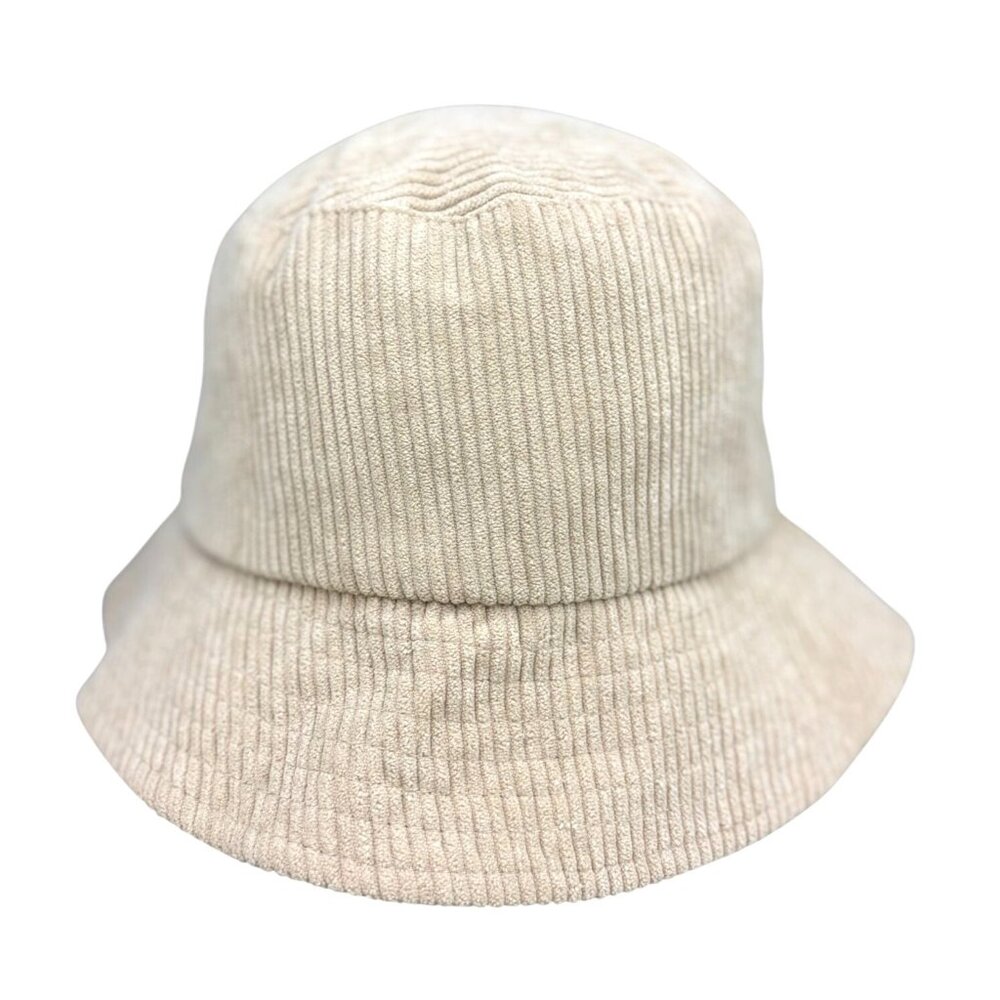 Beige Corduroy Bucket Hat Sun Preppy